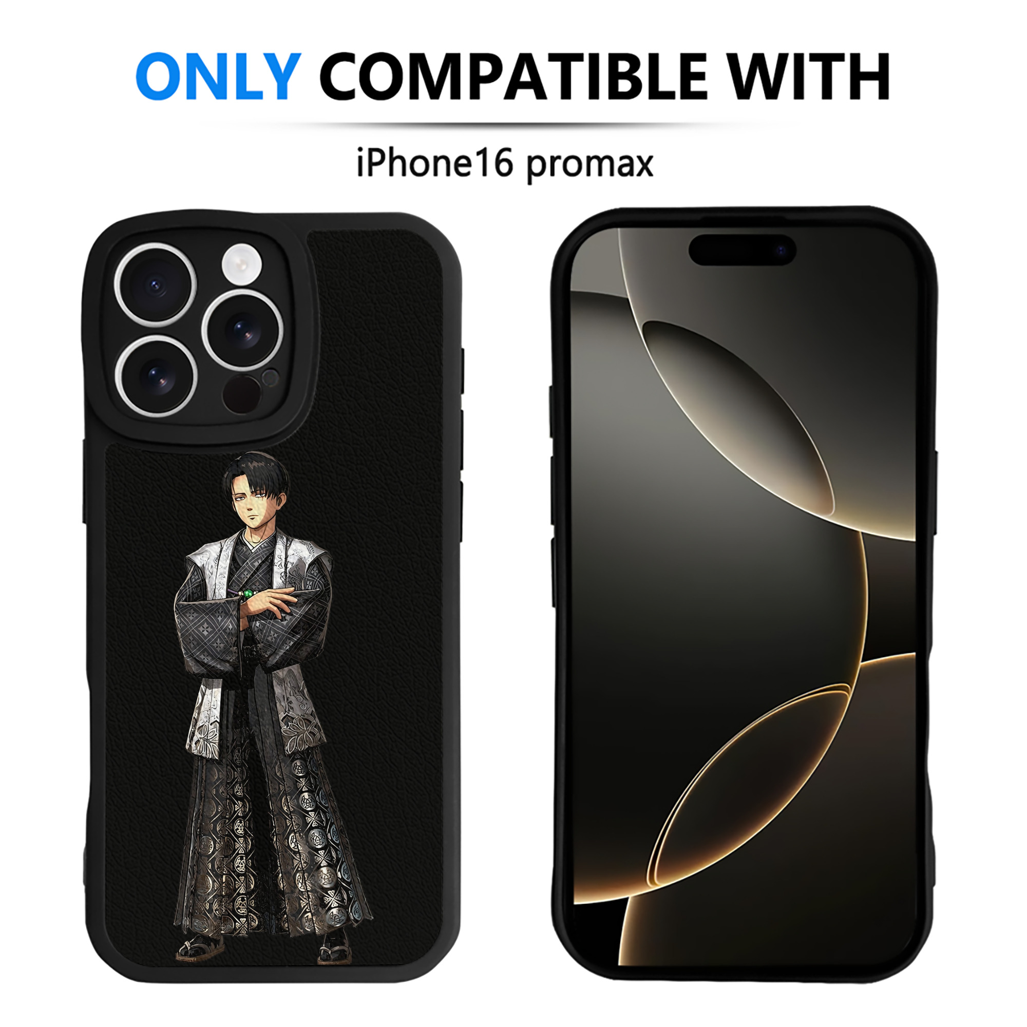 （画像用） 進撃の巨人 リヴァイ·アッカーマン Attack on Titan Levi Ackerman 【iPhone 16シリーズ対応】シリコンスマホケース（レザー調） 材質：シリコン